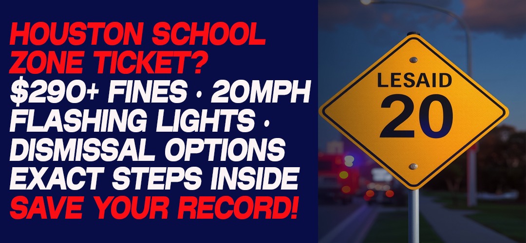 Houston School Zone Ticket? $290 Fines & Solutions