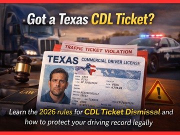 A professional commercial truck driver reviewing a guide on Texas CDL Ticket Dismissal to protect their driving record and career from traffic violations.