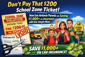 San Antonio School Zone Ticket dismissal guide 2026 showing car insurance savings and defensive driving steps.