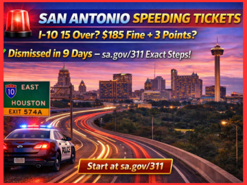 San Antonio speeding ticket dismissal guide for I-10 and Loop 1604 violations featuring fine reduction with an approved defensive driving course.