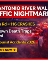 San Antonio River Walk traffic safety guide for 2026 showing downtown roads.